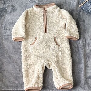 Carter's Cream and Tan Sherpa Footie